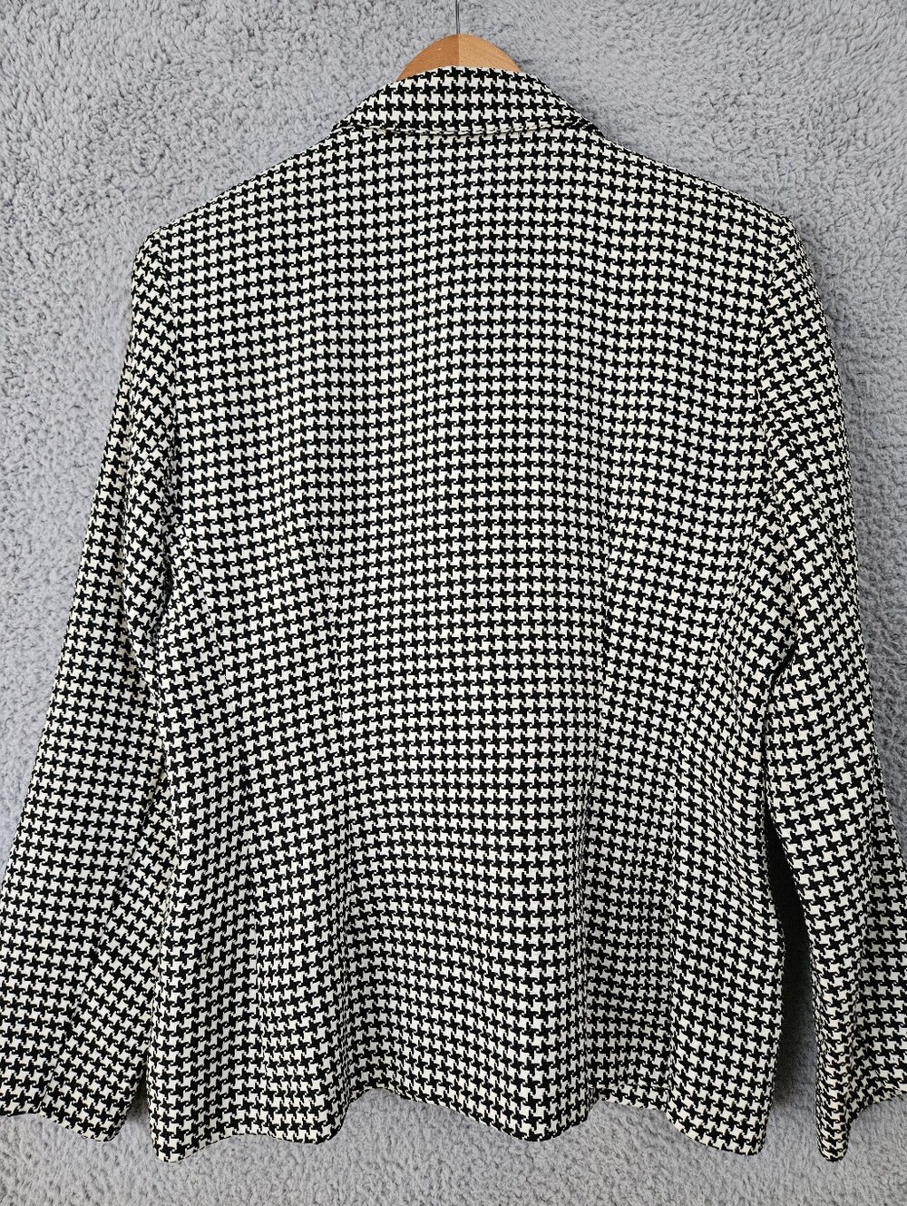Vintage David Benjamin Houndstooth Blazer 12 L Large Double Breasted Academia - Picture 5 of 16